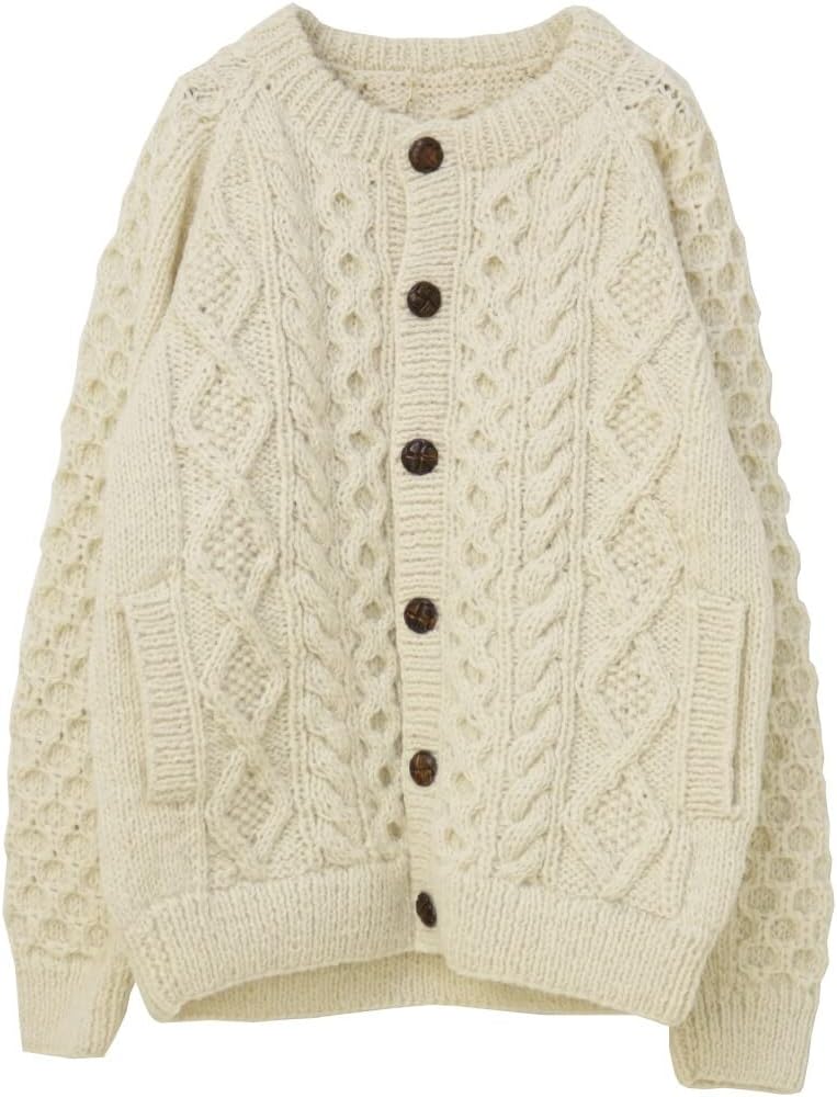 yuni ネパールハンドニット　透かし編みカーディガン yuni（ユニ ）の「ネパールハンドニット 透かし編みカーディガン